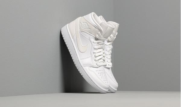 Wmns Air Jordan 1 Mid White/ White-White
