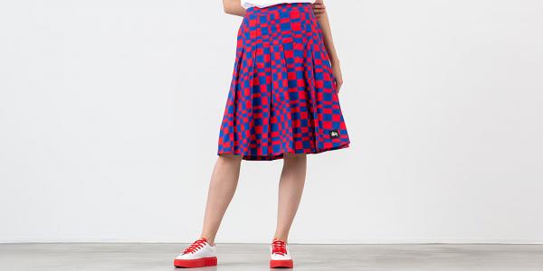 Stüssy Sabi Checker Pleated Skirt Red/ Blue