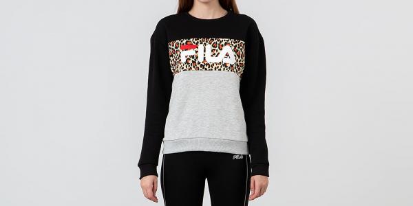 FILA Crewneck Leo Print Light Grey/ Black