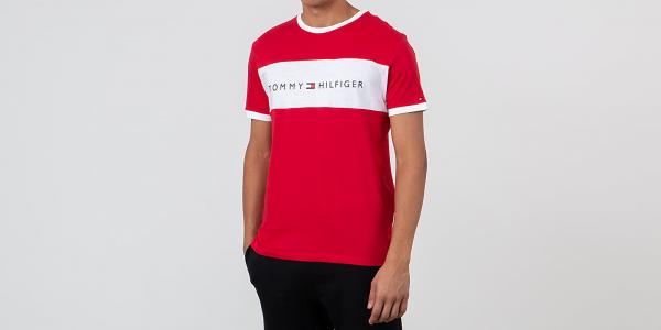 Tommy Hilfiger Logo Flag Tee Tango Red