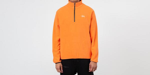 Stüssy Basic polar Fleece Mock Jacket Orange
