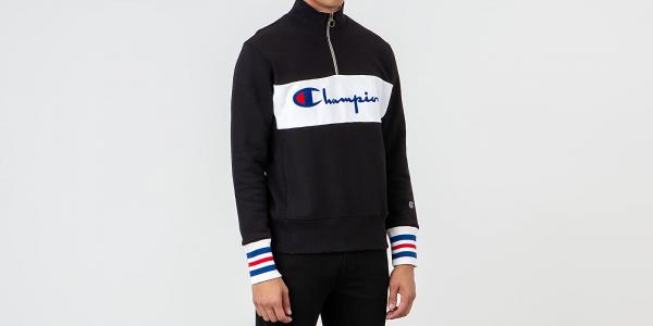 Champion Half Zip Crewneck Black