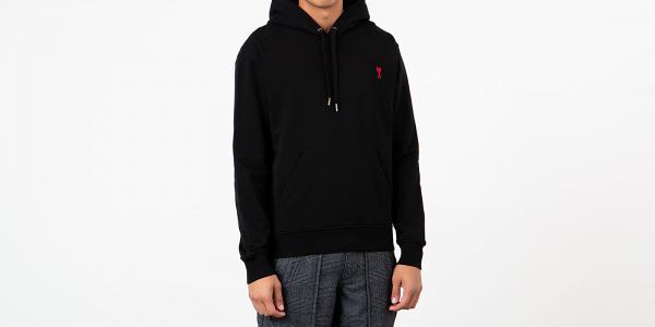 AMI Alexandre Mattiussi De Coeur Hoodie Black