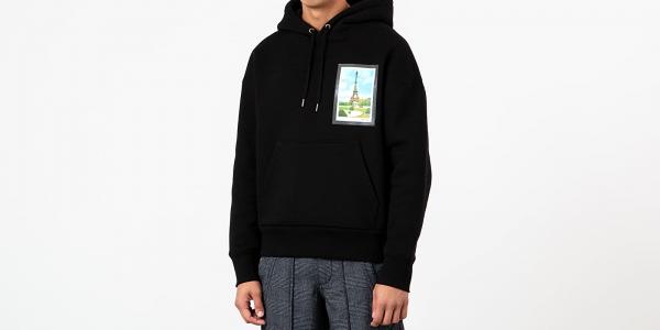 AMI Alexandre Mattiussi Print Postcard Hoodie Black