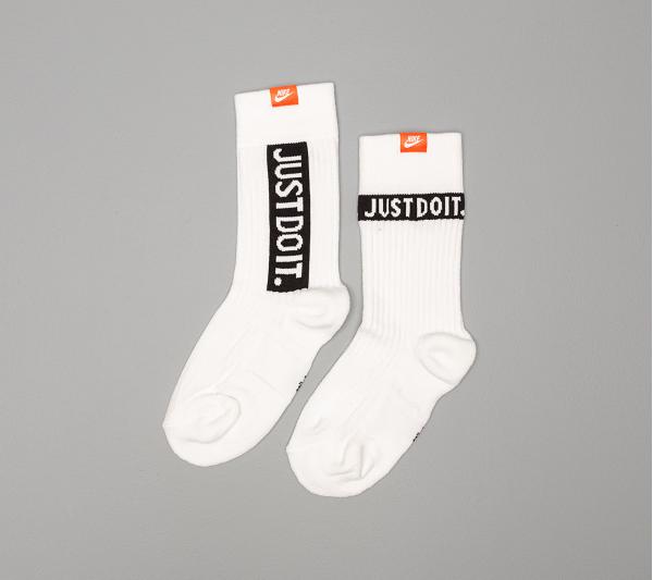 Nike Sportswear 2 Pack Sneaker Sox Crew White/ Safety Orange/ Black