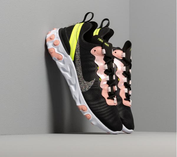 Nike W React Element 55 Premium Black/ Volt-Coral Stardust