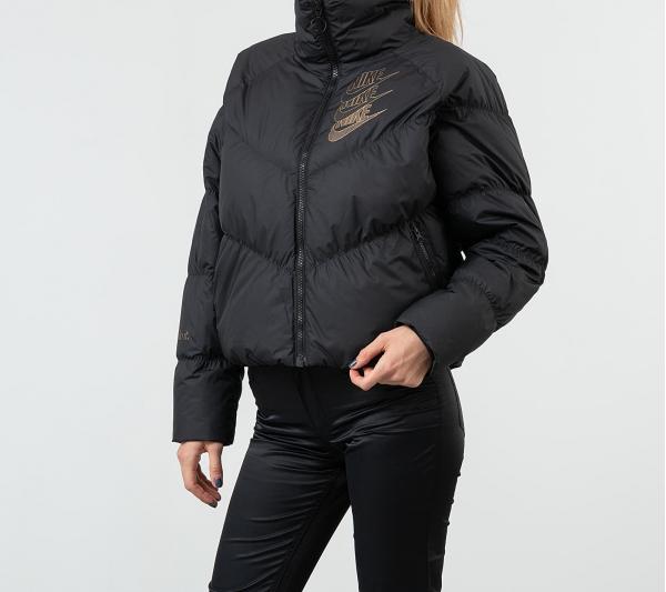 Nike Sportswear Down Fill Statement Shine Jacket Black/ Black/ Metallic Gold