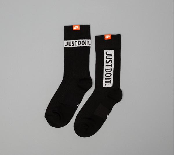 Nike Sportswear 2 Pack Sneaker Sox Crew Black/ Safety Orange/ White