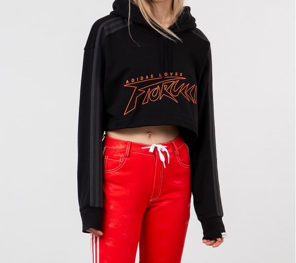 adidas x Fiorucci Cropped Hoodie Black