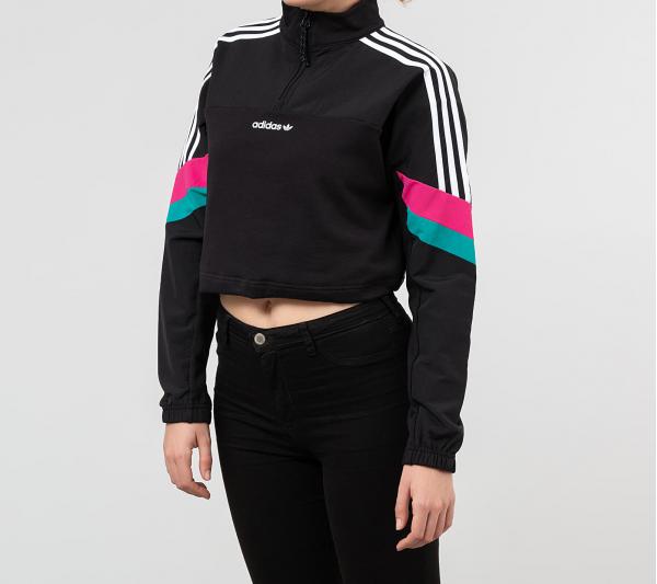 adidas Cropped Half Zip Crewneck Black