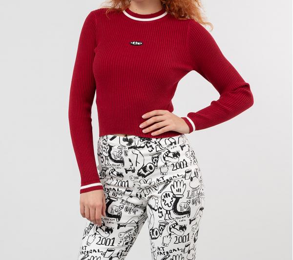 Lazy Oaf Burning Rubber Long Sleeve Top Red