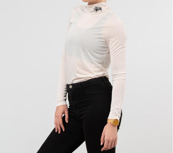 Stüssy Monty Tissue Mock Neck Long Sleeve Tee White