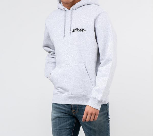 Stüssy Italic Hoodie Ash Heather