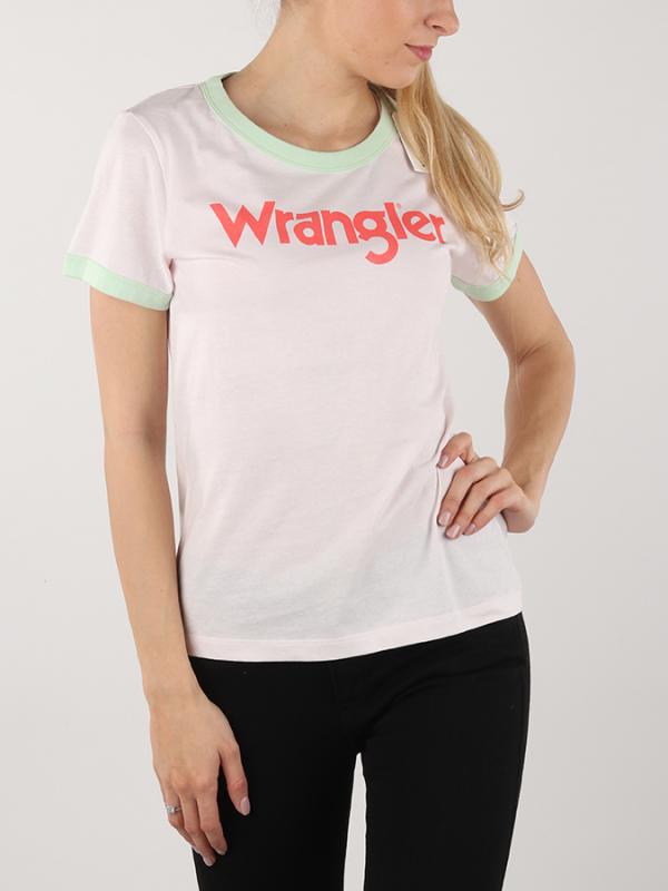 Tričko Wrangler Retro Kabel Tee Rosewater Bílá