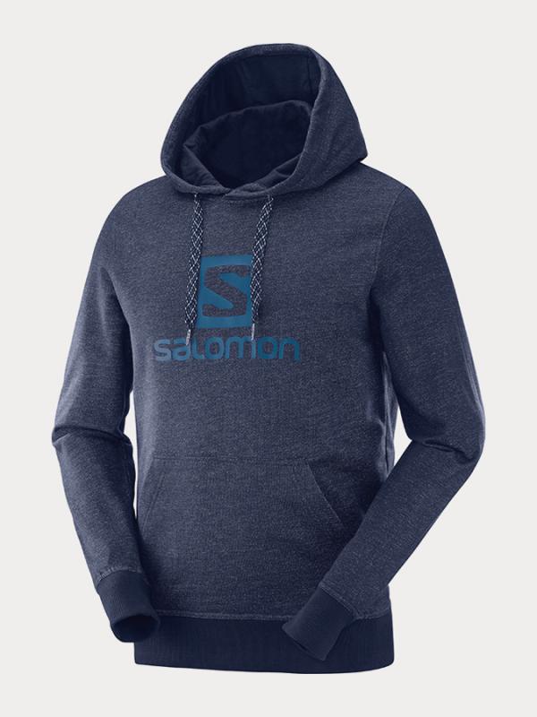 Mikina Salomon Logo Hoodie M Modrá