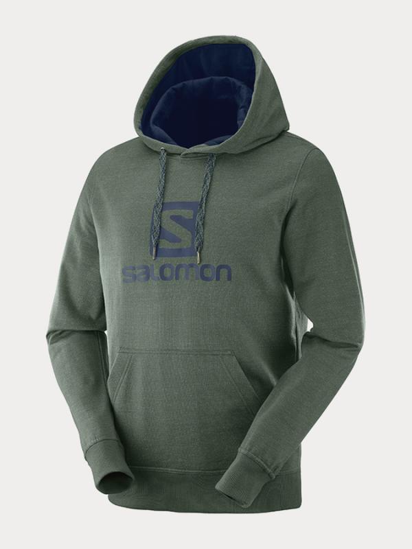 Mikina Salomon Logo Hoodie M Zelená