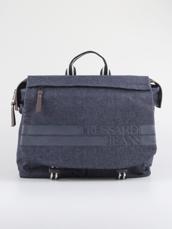 Taška Trussardi Turati Denim Business Md Denim/Ecoleather Modrá