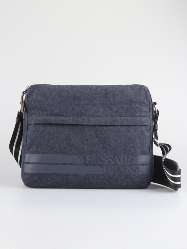 Taška Trussardi Turati Denim Messanger Lg Denim/Ecoleather Modrá