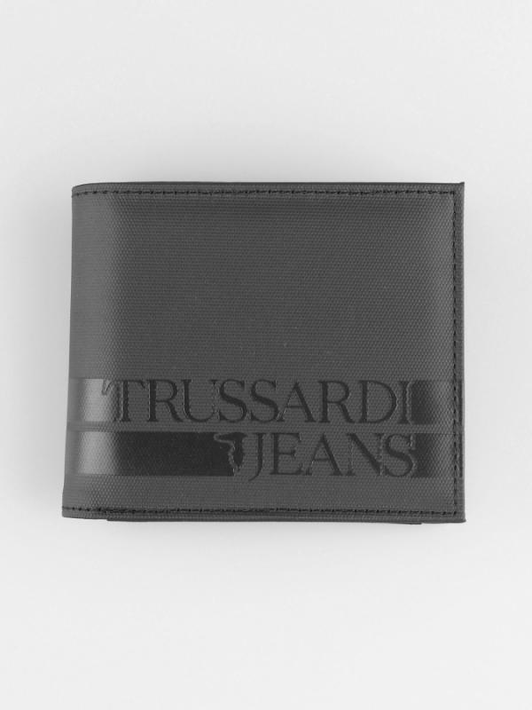 Peněženka Trussardi Turati Wallet Coin Rubber Nylon Černá