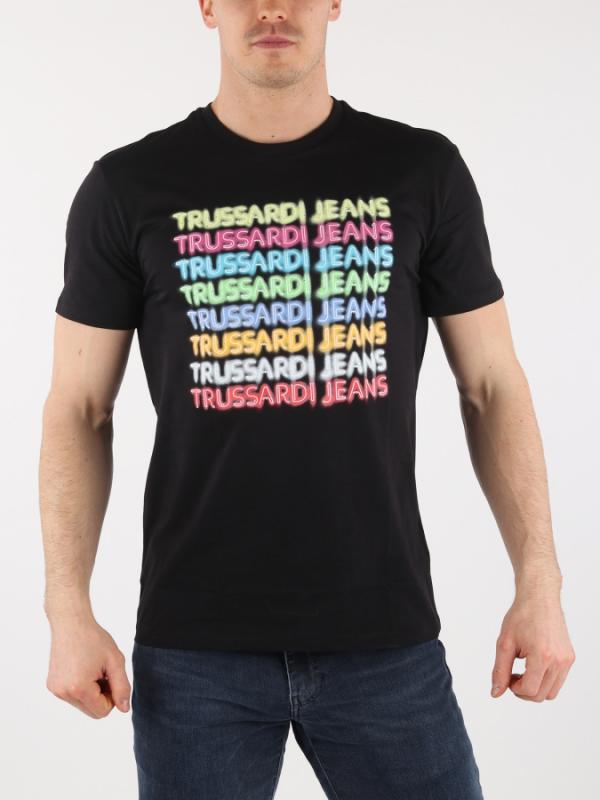 Tričko Trussardi T-Shirt Pure Cotton Jersey Regular Fit Černá