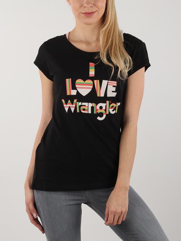 Tričko Wrangler I Love Tee Black Černá