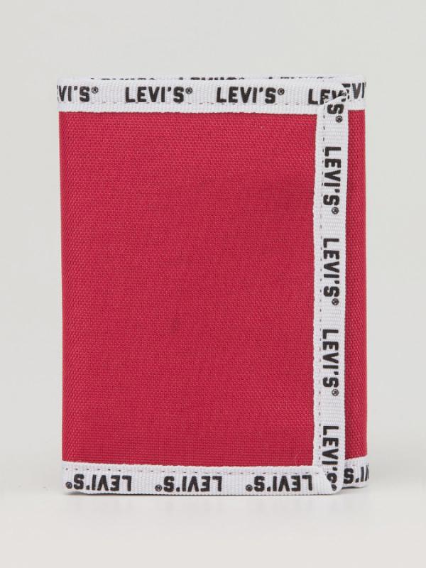 Peněženka Levi's® Basics Bowers Trifold - Logo Tape Červená