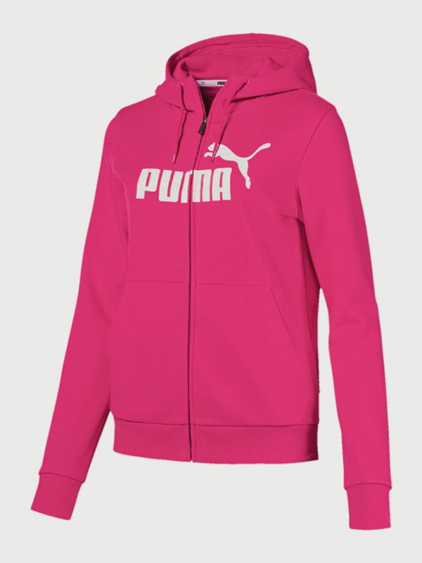 Mikina Puma Essentials Fleece Hooded Jkt Růžová