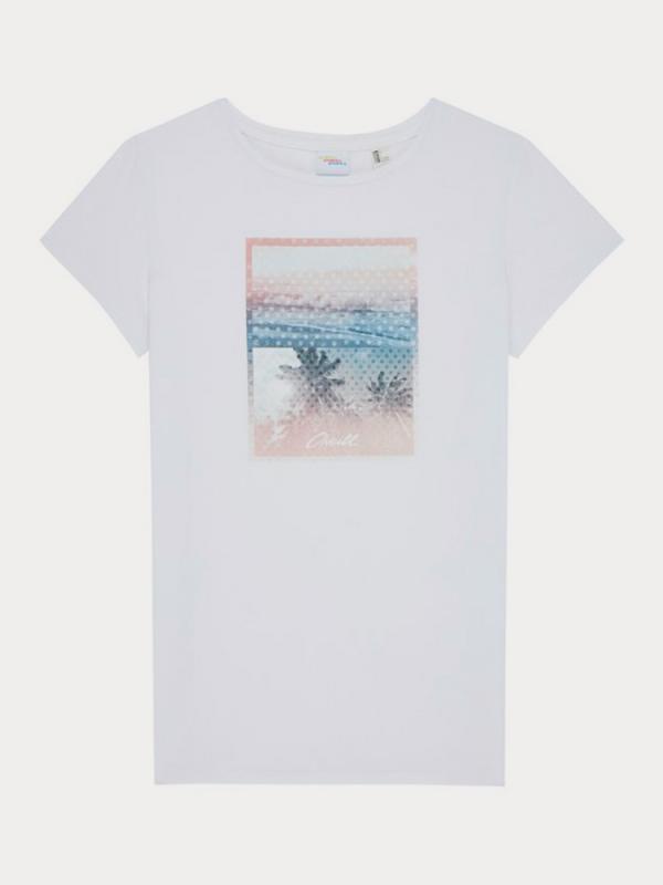 Tričko O´Neill Lw Palm Photo Print T-Shirt Bílá