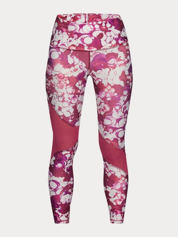 Kompresní legíny Under Armour Hg Ankle Crop Print Růžová
