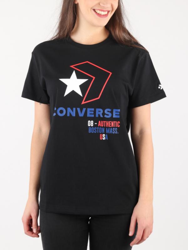 Tričko Converse W Star Chevron Remix Tee Černá