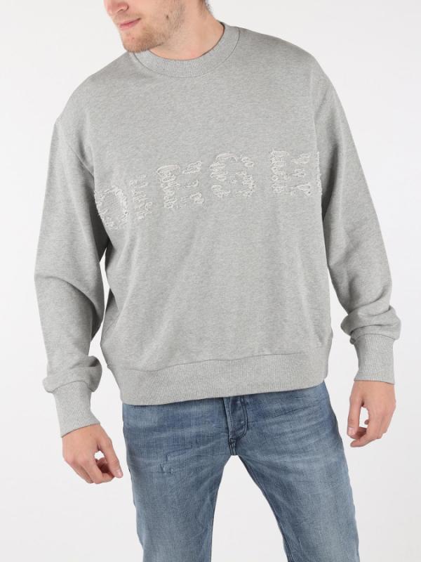 Mikina Diesel S-Crew-Stitch Felpa Šedá