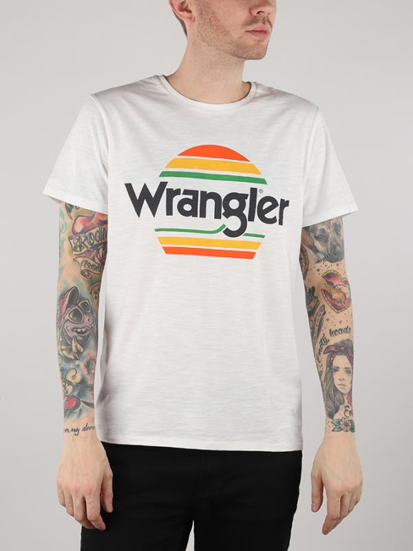Tričko Wrangler Festival Tee Vintge Offwhite Bílá