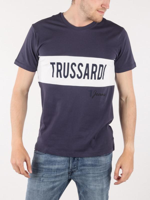 Tričko Trussardi T-Shirt Cotton Jersey Regular Fit Modrá
