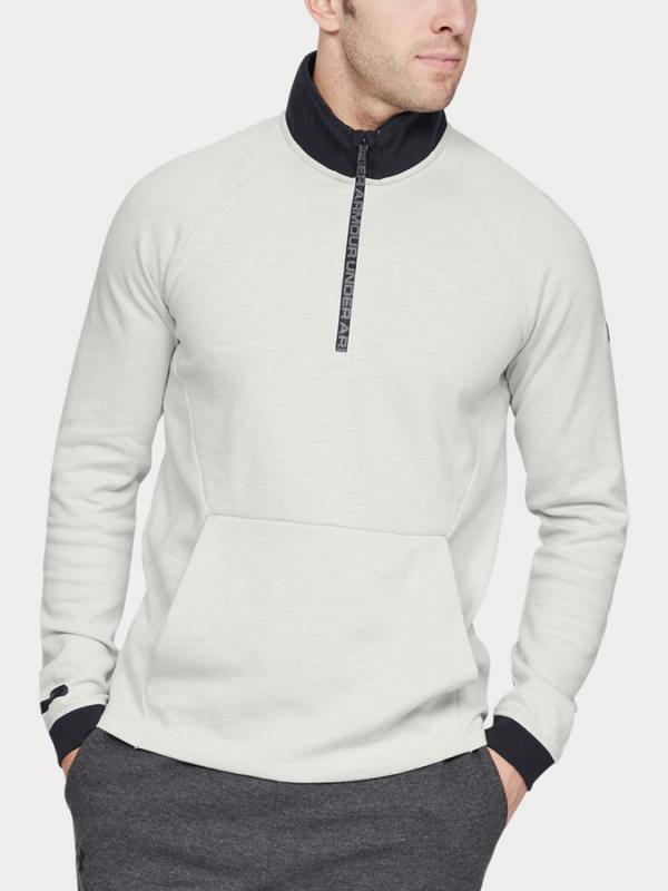 Mikina Under Armour Unstoppable 2X Knit 1/2 Zip Bílá