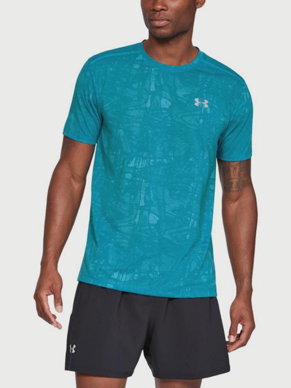 Tričko Under Armour Streaker Printed Ss Crew Modrá