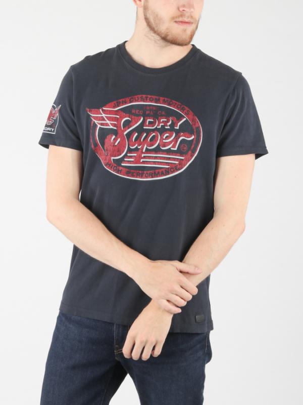 Tričko Superdry Custom Tin Tab Tee Modrá