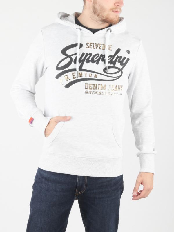 Mikina Superdry Heritage Classic Lite Hood Bílá