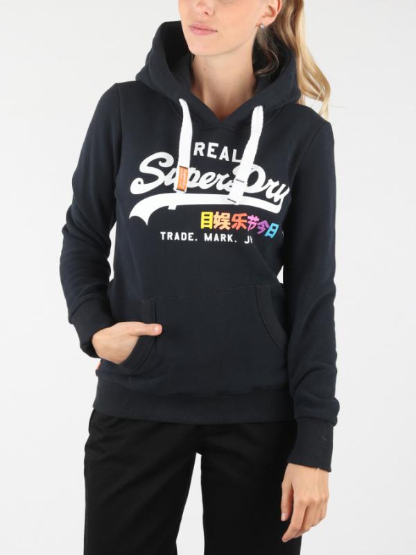 Mikina Superdry Vintage Logo Pop Entry Hood Modrá
