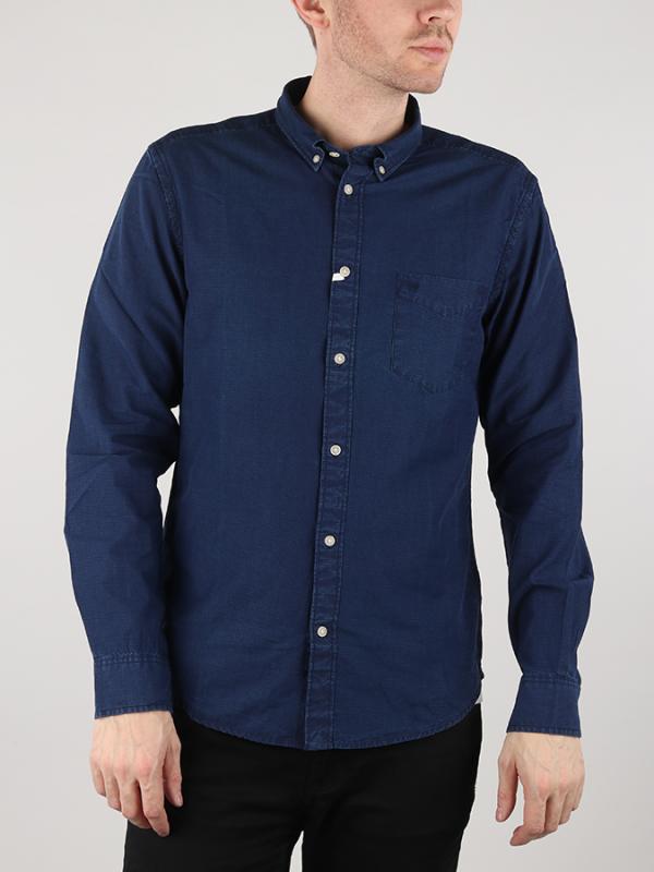 Košile Wrangler Ls 1Pkt Button Down Dark Indigo Modrá