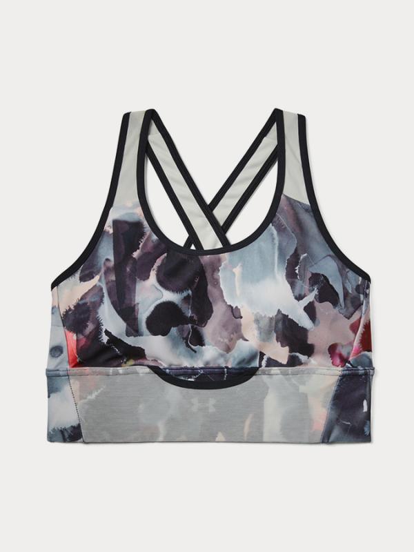 Kompresní podprsenka Under Armour Mid Crossback Clutch Printed Bra Barevná