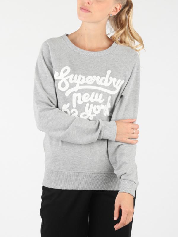 Mikina Superdry Piper Broderie Crew Šedá