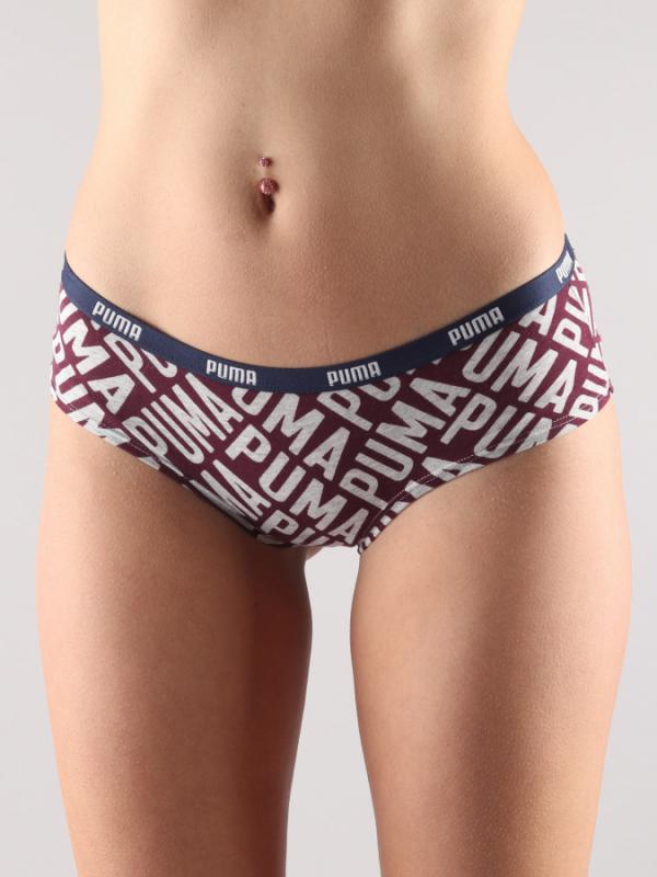 Kalhotky Puma Logo Collage Print Hipster 2 Pack Barevná