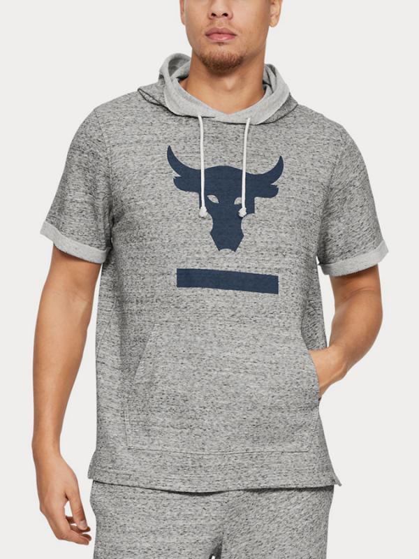 Mikina Under Armour Project Rock Terry SS Hood Šedá