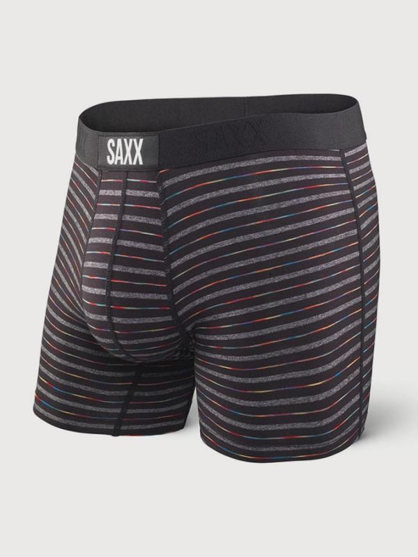 Boxerky Saxx Vibe Boxer Brief Black Gradient Stripe Barevná