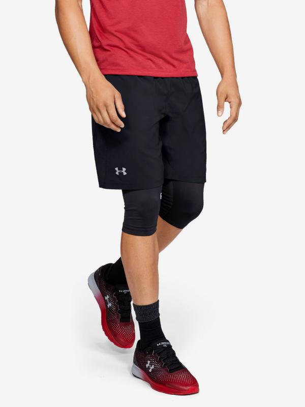 Kraťasy Under Armour Launch Sw 2-In-1 Long Short Černá
