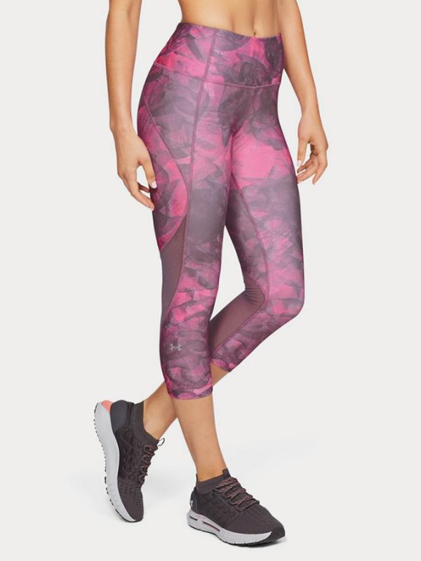 Kompresní legíny Under Armour Hg Capri Print Růžová