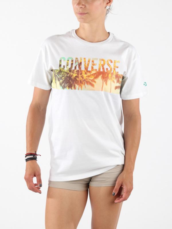 Tričko Converse W Palm Tree Wordmark Crew Tee Bílá