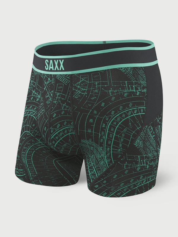 Boxerky Saxx Kinetic Boxer Grid Iron Zelená