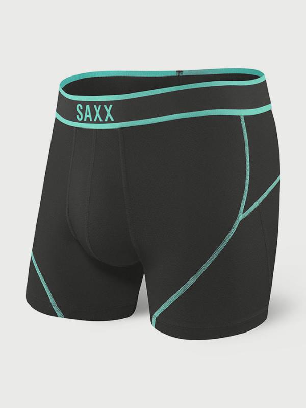 Boxerky Saxx Kinetic Boxer Brief Black/Tide Černá