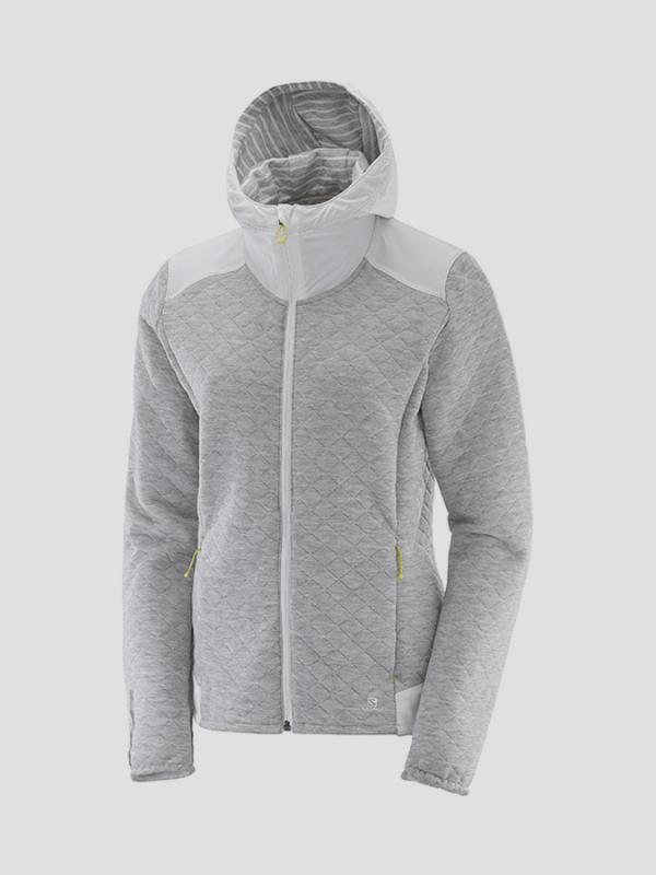 Mikina Salomon ELEVATE FZ MID W White Šedá